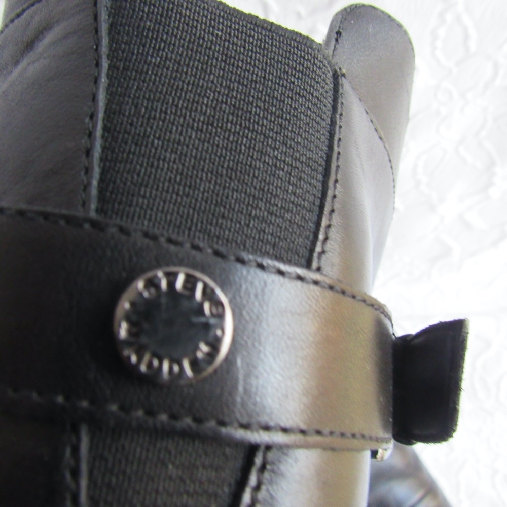 Soft Black Leather Boots 9 Womens Knee High Buckles Zips - Picture 7 of 15